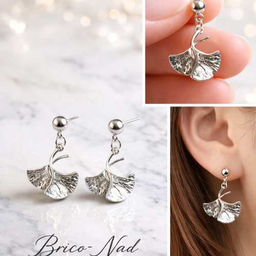 Boucles d’oreilles feuille de ginkgo
