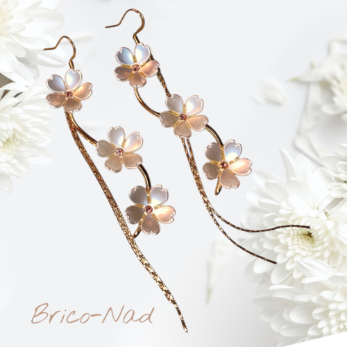 Boucles d’oreilles fleurs pendantes