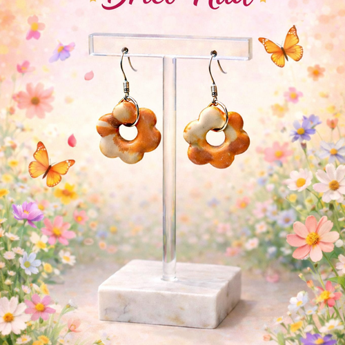 Boucles d’oreilles fleur artisanales