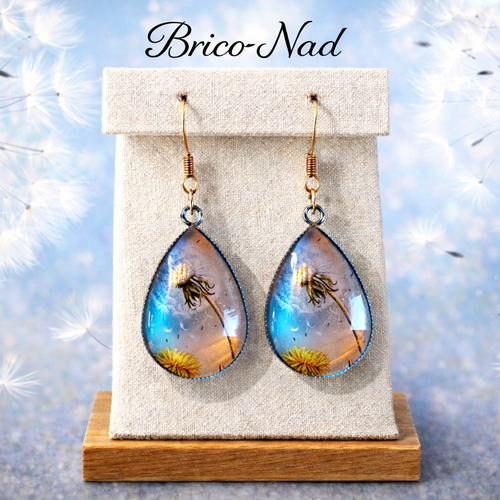Boucles d’oreilles pissenlit