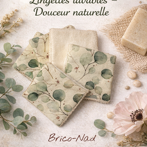 Lot de 5 lingettes lavables et réutilisables ️