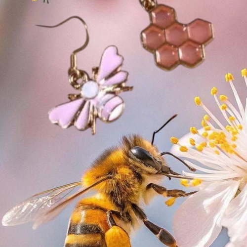 Boucles- d'oreilles abeille/ruche