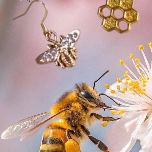 Boucles- d'oreilles abeille/ruche