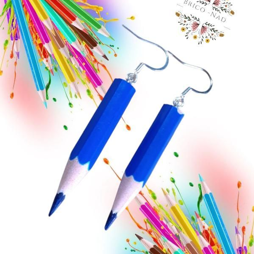 Boucles d'oreilles "crayon de couleur"