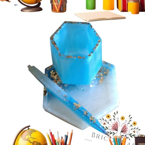 Ensemble d'accessoires de bureau en résine – élégance et créativité