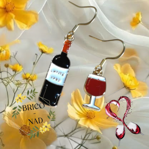 Boucles d'oreilles vin