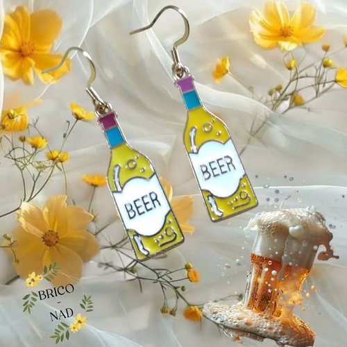 Boucles d'oreilles thème bière