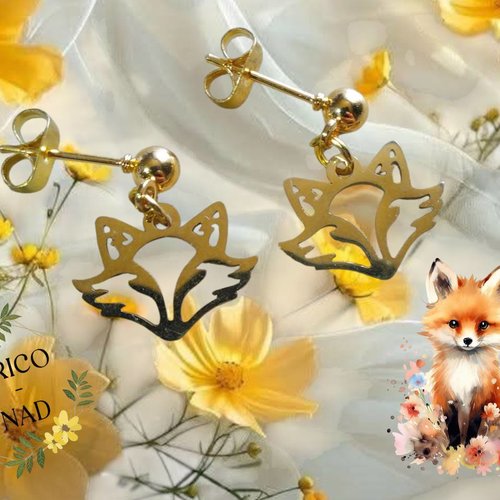 Boucle d'oreille renard