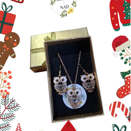 Parure bijoux hibou