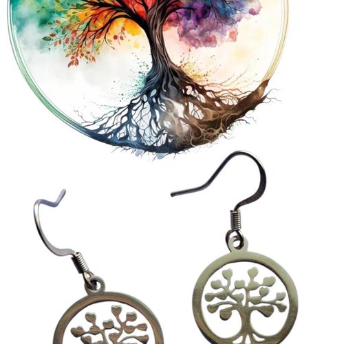 Boucles d’oreilles “arbre de vie” (or)