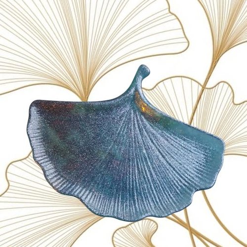 Vide-poche feuille de ginkgo en résine.