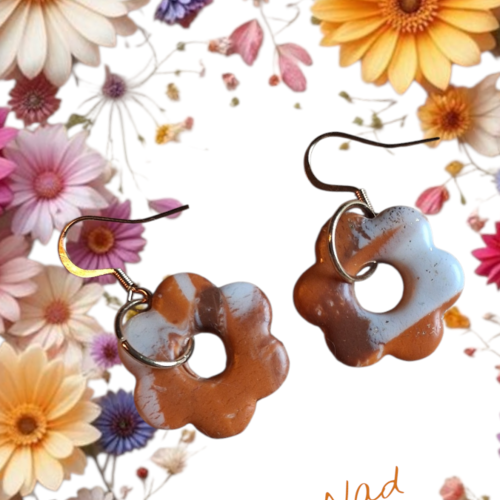 Boucles d’oreilles fleur artisanales
