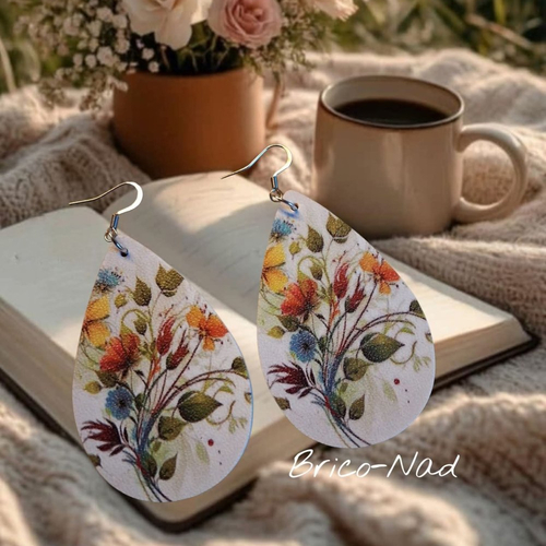 Boucles d’oreilles goutte – motif floral