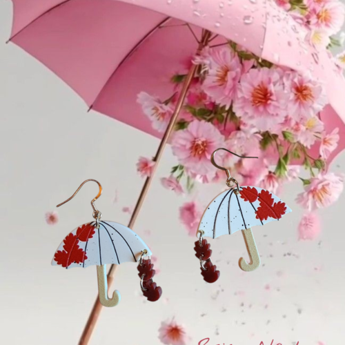 Boucles d’oreilles parapluie en acrylique