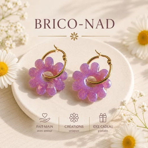 Boucles d’oreilles marguerite