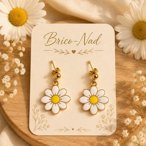 Boucles d’oreilles marguerites