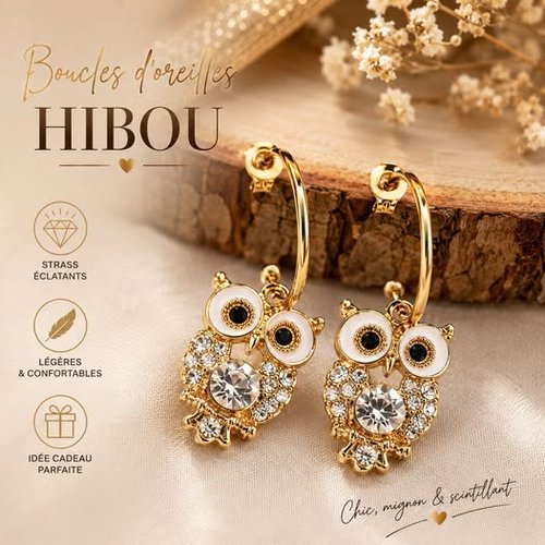 Boucles d’oreilles hibou