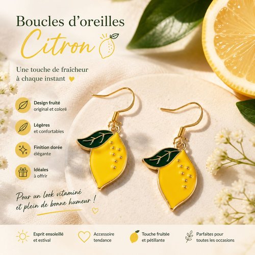 Boucles d’oreilles citron