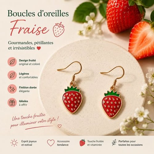 Boucles d’oreilles fraise