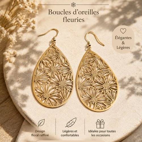 Boucles d’oreilles florales