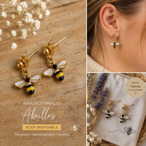 Boucles d’oreilles abeilles