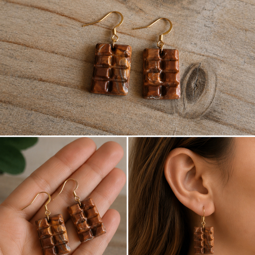 Boucles d’oreilles  chocolat