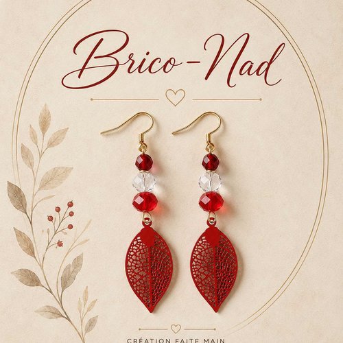 Boucle d'oreilles feuille