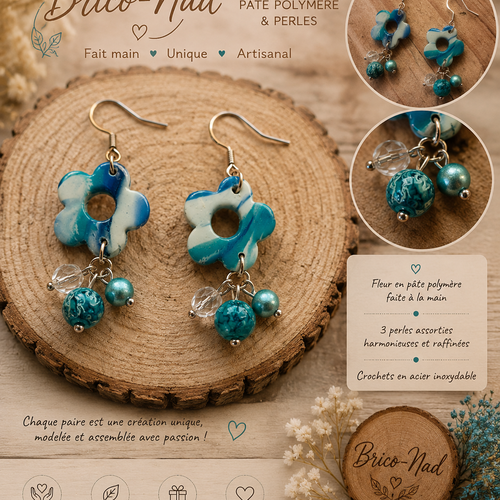 Boucles d’oreilles  "douceur des lagons "