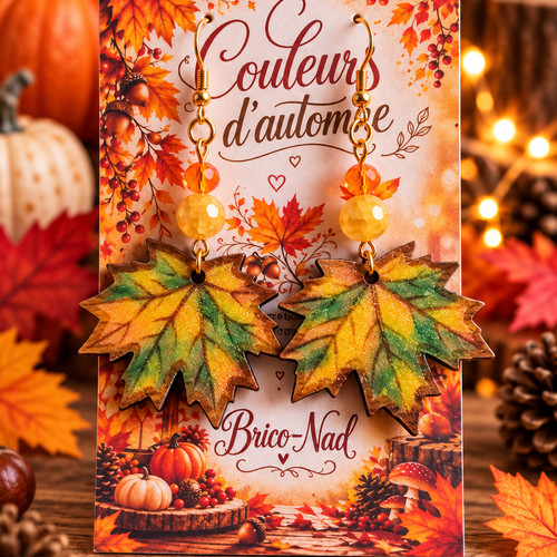 Boucles d’oreilles  feuille  d’érable