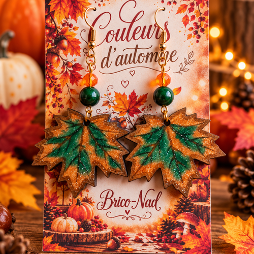Boucles d’oreilles feuille d’érable