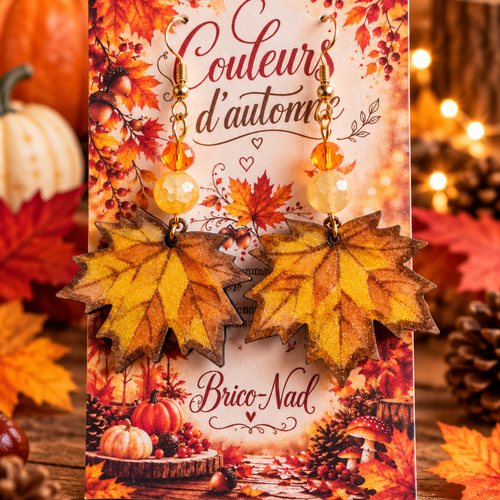 Boucles d’oreilles feuille d’érable