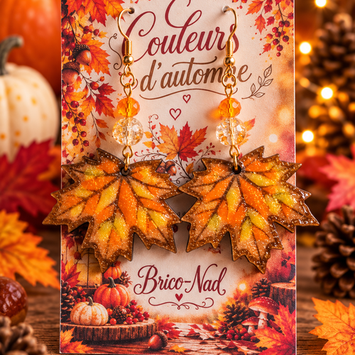 Boucles d’oreilles feuille d’érable