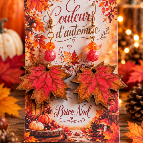Boucles d’oreilles feuille d’érable