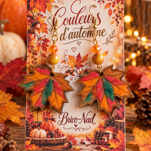 Boucles d’oreilles  feuille d’érable