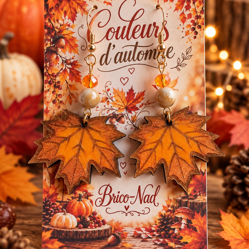 Boucles d’oreilles feuille d’érable
