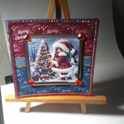 Carte 3d, enfants en hiver (noel) - anh 158