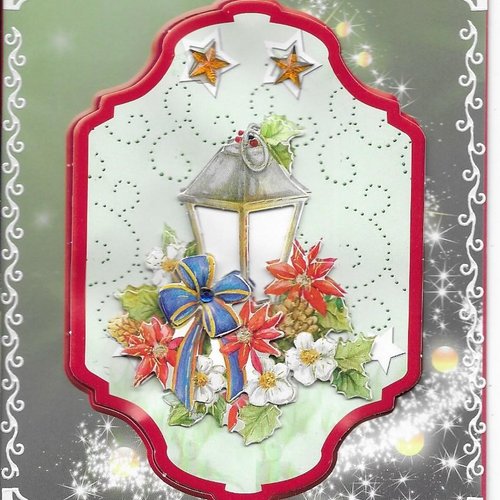 Carte fleurs et décorations de noel - flh 21