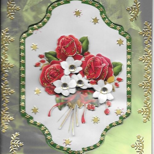 Carte fleurs et décorations de noel. flh 32