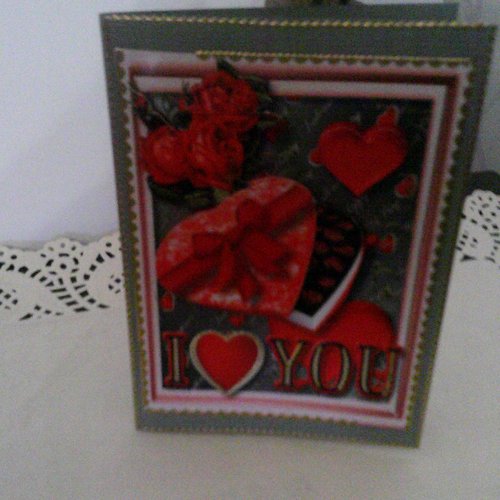Carte 3d saint valentin, fiançailles - stva 82