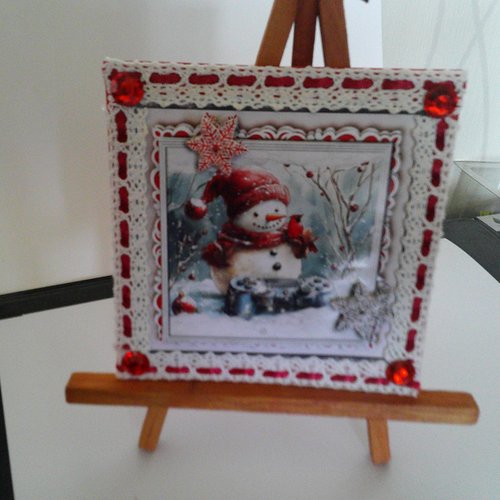 Carte 3d - père noel, bonhommes de neige, lutins - pnh 179