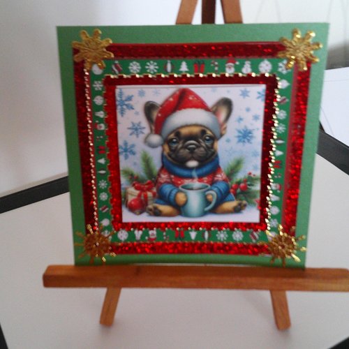 Carte 3d - animaux en hiver  (noel) - anh 162