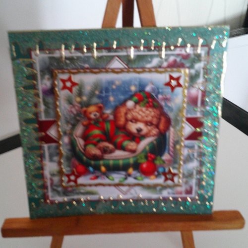 Carte 3d - animaux en hiver (noel) - anh 163