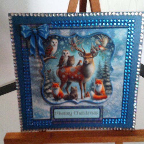 Carte 3d - animaux en hiver (noel) - anh 165