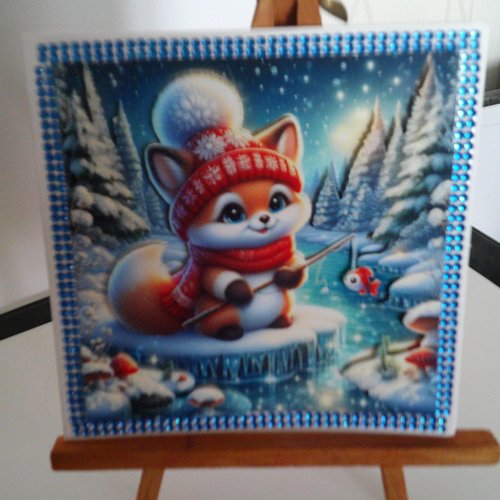 Carte 3d - animaux en hiver (noel) - anh 167