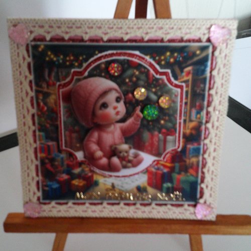 Carte 3d - enfants en hiver (noel) - enh 152
