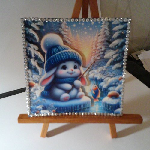 Carte 3d - animaux en hiver (noel) - anh 170