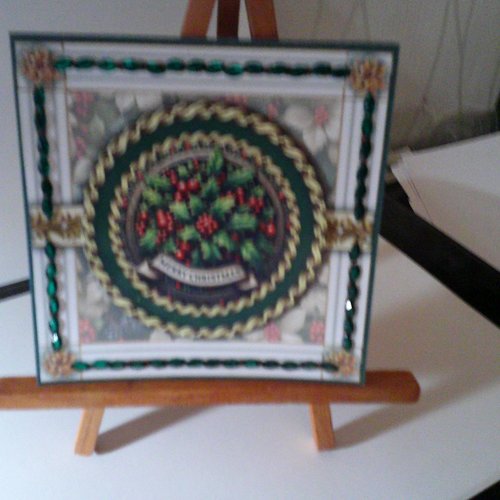 Carte 3d - fleurs et décorations de noel - flh  70