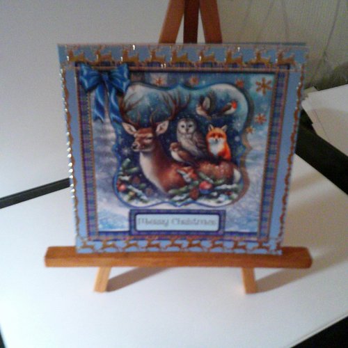 Carte 3d - animaux en hiver (noel)- anh 174