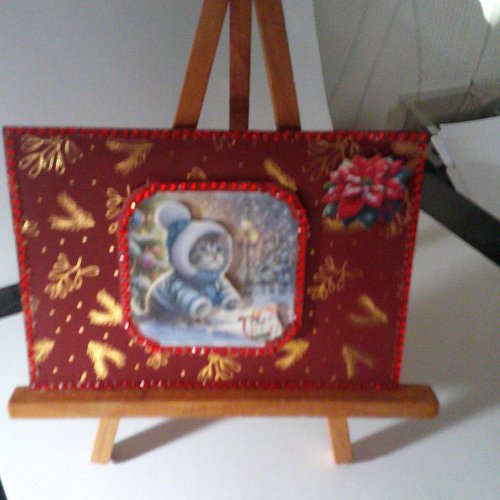 Carte 3d - animaux  en hiver  (noel) - anh 175