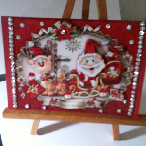 Carte 3d - père noel, bonhommes de neige, lutins - pnh 182
